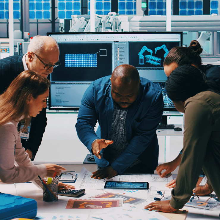 CIO team in technology discussion